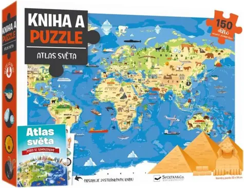 Svojtka & Co. Kniha a puzzle: Atlas světa / od 8 let