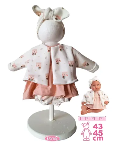 Llorens M844-004 obleček pro panenku miminko NEW BORN velikosti 43-45 cm
