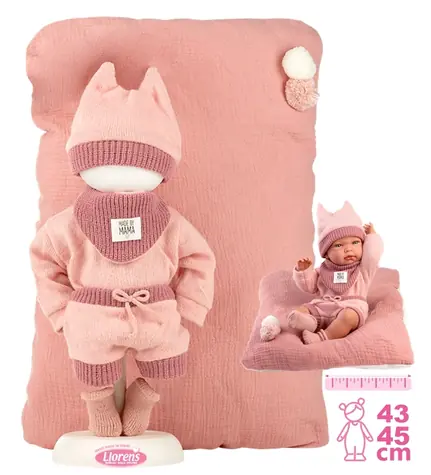 Llorens M738-18 obleček pro panenku miminko NEW BORN velikosti 40-42 cm s doplňky