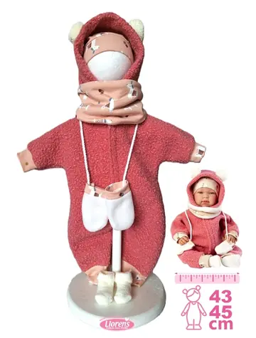 Llorens M844-001 obleček pro panenku miminko NEW BORN velikosti 43-45 cm