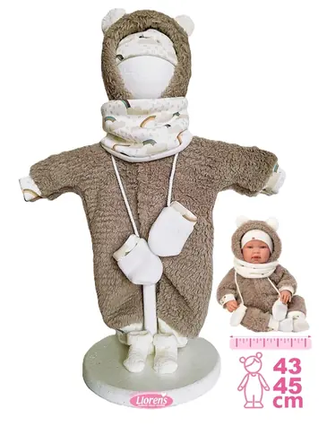 Llorens M844-011 obleček pro panenku miminko NEW BORN velikosti 43-45 cm