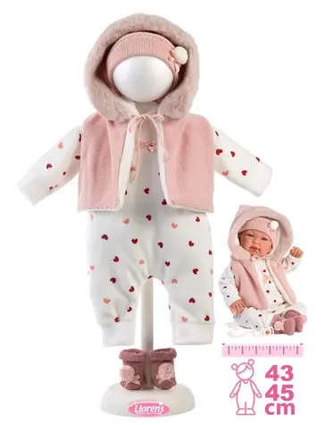 Llorens M844-40 obleček pro panenku miminko NEW BORN velikosti 43-45 cm