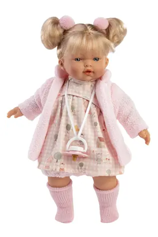 Llorens 33168 ROBERTA - realistická panenka se zvuky a měkkým látkovým tělem - 33 cm