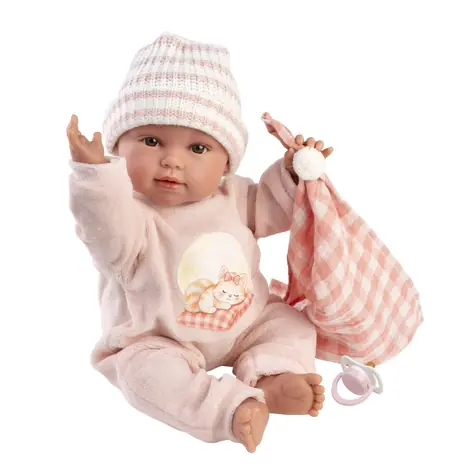 Llorens 63812 NEW BORN - realistická panenka miminko se zvuky a měkkým látkovým tělem - 38 cm