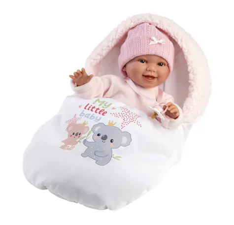 Llorens 63806 NEW BORN - realistická panenka miminko se zvuky a měkkým látkovým tělem - 38 cm