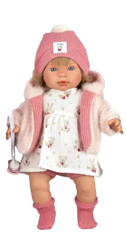 Llorens 42168 CARLA - realistická panenka se zvuky a měkkým látkovým tělem - 42 cm