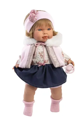 Llorens 42170 CARLA - realistická panenka se zvuky a měkkým látkovým tělem - 42 cm