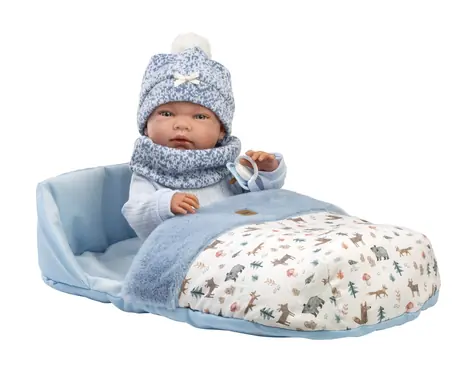 Llorens 73825 NEW BORN CHLAPEČEK - realistická panenka miminko s celovinylovým tělem - 40 cm