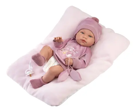Llorens 84346 NEW BORN HOLČIČKA - realistická panenka miminko s celovinylovým tělem - 43 cm