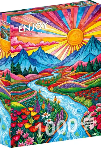 ENJOY Puzzle Barevná vysočina / 1000 dílků / od 14 let