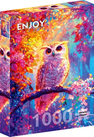 ENJOY Puzzle Rozkvetlá sova / 1000 dílků / od 14 let