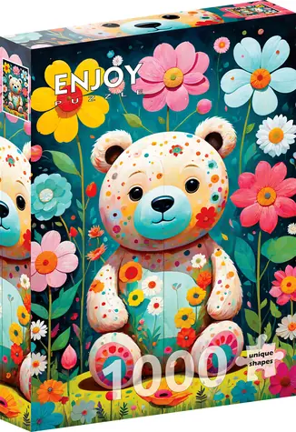 ENJOY Puzzle Květinový medvídek / 1000 dílků / od 14 let