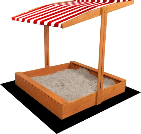Sand Tropic Dřevěné pískoviště se stříškou 120x120cm (impregnované) červeno-bílá / od 18 měsíců