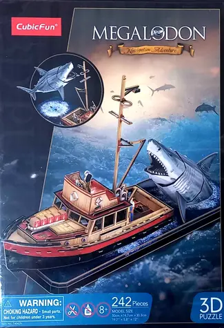 CubicFun 3D puzzle Čelisti: Útok žraloka / 242 dílků / od 8 let