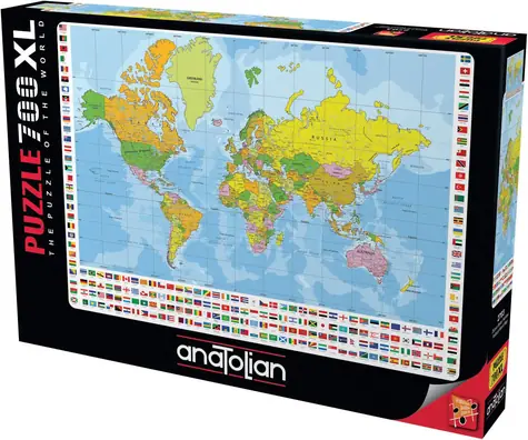ANATOLIAN Puzzle Politická mapa světa XL / 700 dílků / od 12 let