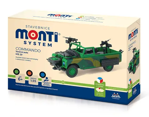 Seva Stavebnice Monti 29 Commando Land Rover / 1:35 / od 6 let