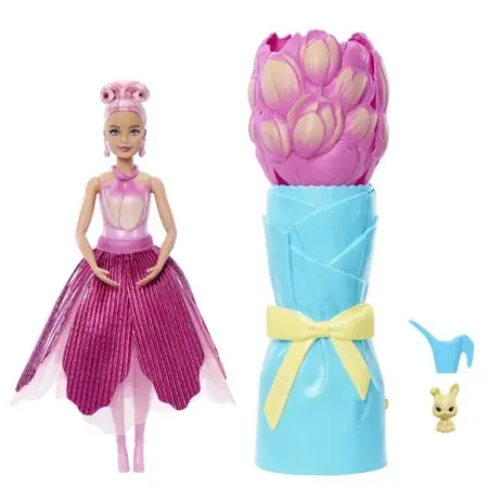 MATTEL Panenka Barbie Petal Pop JMF57 Květinové překvapení růžvoý tulipán / 3-12 let