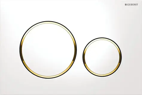 Geberit Sigma20 - Ovládací tlačítko splachování bílá/pozlacená 