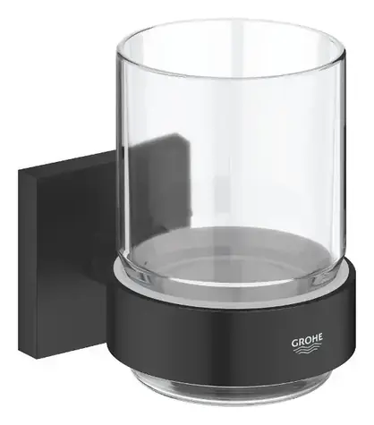 Grohe QuickFix Start Cube - Držák kartáčků a pasty sklo/matná černá 
