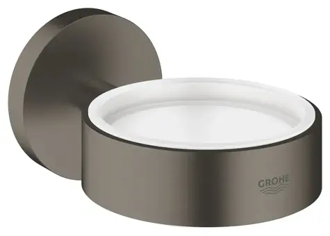 Grohe Essentials - Držák skleničky/mýdelníku kartáčovaný tmavý grafit 