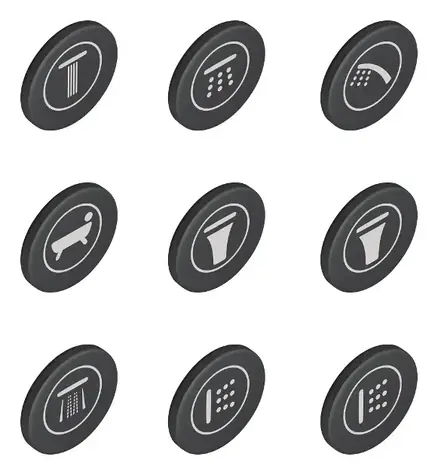 Grohe Náhradní díly - Krytky symbolů pro baterie SmartControl 9 ks 