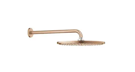 Grohe Rainshower Cosmopolitan - Hlavová sprcha Cosmopolitan 310 s ramenem 38 cm | 1 proud | kartáčovaný Warm Sunset 