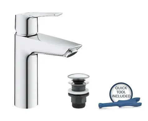 Grohe QuickFix Start - Umyvadlová baterie s výpustí Push-Open studený start chrom 