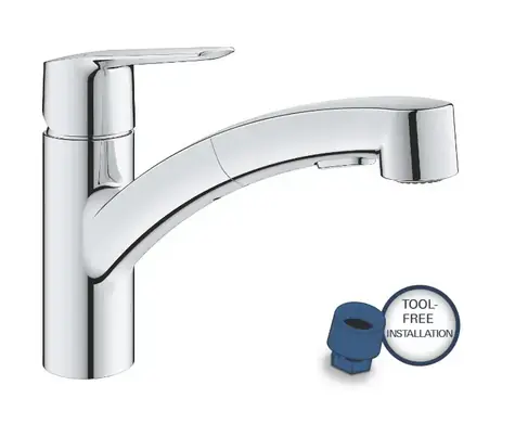 Grohe QuickFix Start - Dřezová baterie s výsuvnou sprškou chrom 