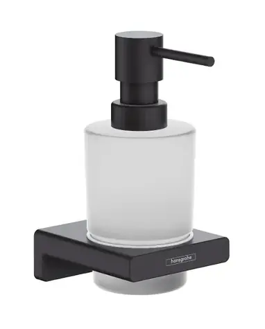 Hansgrohe AddStoris - Dávkovač mýdla s držákem matné sklo/černá mat