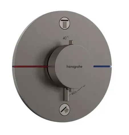 Hansgrohe ShowerSelect Comfort - Termostatická baterie pod omítku | pro 2 spotřebiče | kartáčovaný černý chrom 