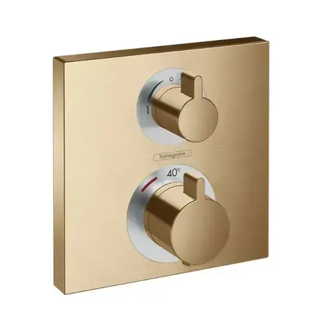 Hansgrohe Ecostat Square - Termostatická baterie pod omítku pro 2 spotřebiče | kartáčovaný bronz 
