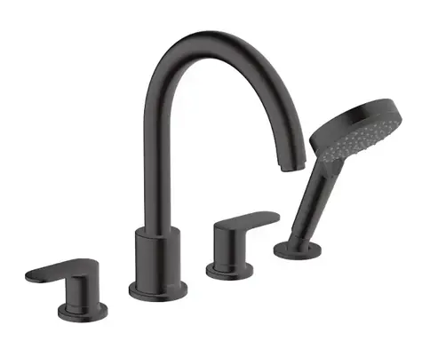 Hansgrohe Vernis Blend - Baterie na okraj vany | 4-otvorová instalace | matná černá 