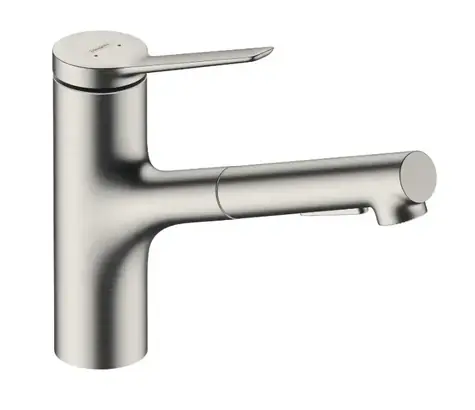 Hansgrohe Zesis M33 - Dřezová baterie 150 | s výsuvnou sprškou | sBox lite | vzhled nerezu 