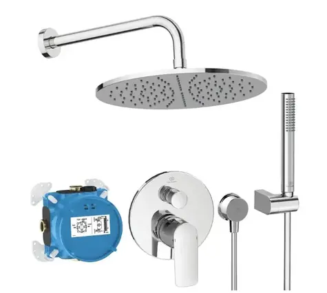 Ideal Standard CeraTherm - Sprchový set s baterií pod omítku | s tělesem | průměr 30 cm | chrom 