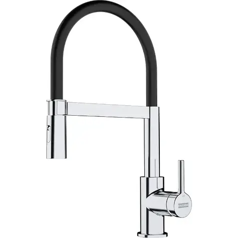 Franke Lina - Dřezová baterie FC 6085.031 s flexibilním ramenem a sprškou chrom/černá