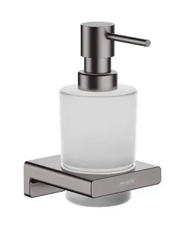 Hansgrohe AddStoris - Dávkovač mýdla s držákem | matné sklo/kartáčovaný černý chrom