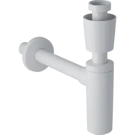 Geberit - Zápachová uzávěrka s dělící stěnou pro umyvadlo, vývod vodorovný, d 40 mm, G 1 1/4, alpská bílá