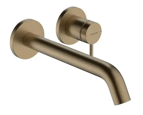 Hansgrohe - Umyvadlová baterie pod omítku, s výpustí, 2-otvorová instalace, EcoSmart, kartáčovaný bronz