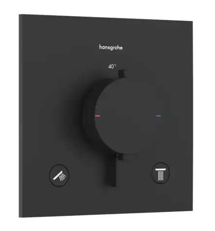 Hansgrohe - Termostatická baterie pod omítku, pro 2 spotřebiče, matná černá