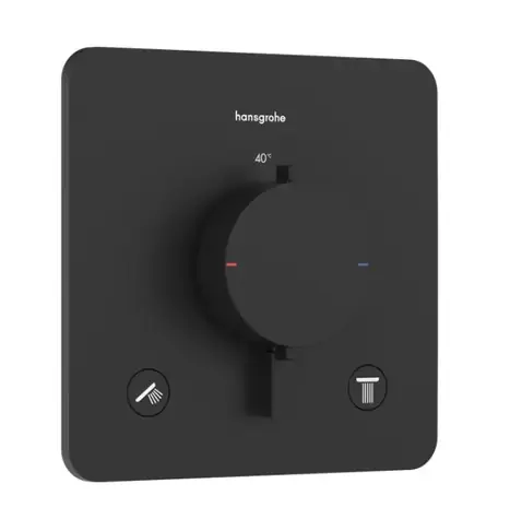 Hansgrohe - Termostatická baterie pod omítku, pro 2 spotřebiče, matná černá