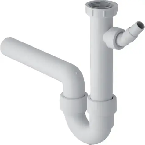Geberit - Zápachová uzávěrka pro dřez, s úhlovou hadicovou objímkou, vývod vodorovný, d 50 mm