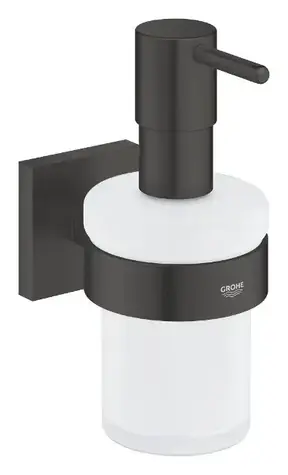 Grohe QuickFix Start Cube - Dávkovač mýdla s držákem sklo/matná černá