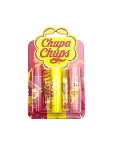 Corsair Toiletries CHUPA CHUPS Lip Balm - sada balzámů na rty / Meloun & Broskev & Citronový Sorbet / od 6 let