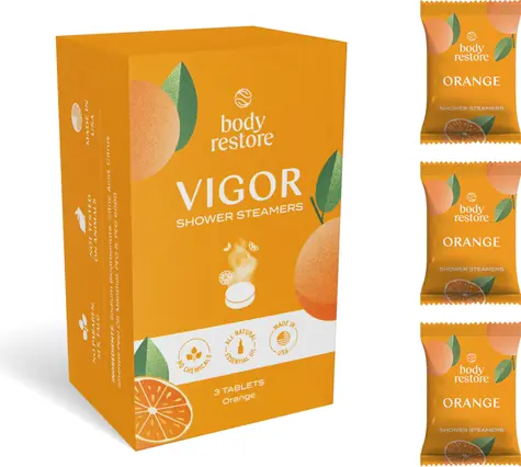 Body Restore Vigor Shower Steamers / tablety do sprchy / vůně Pomeranč / 3 ks