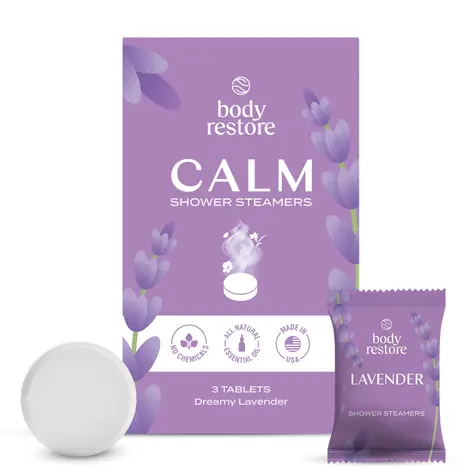 Body Restore Calm Shower Steamers / tablety do sprchy / vůně Levandule / 3 ks