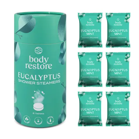 Body Restore Eucalyptus Shower Steamers / tablety do sprchy / vůně Eucalyptus & Máta / 6 ks