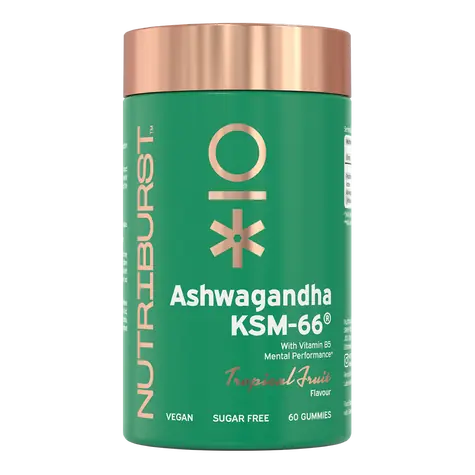 Nutriburst Premium Ashwagandha KSM-66, vegan gumídci, bez přidaného cukru 60ks 