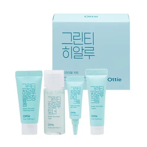 Ottie Green Tea Hyalu Trial Kit 4 ks (15 ml + 30 ml + 5 ml + 10 ml) / Zkušební sada