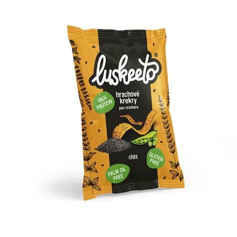 Luskeeto Luštěninové Krekry 40 g chia