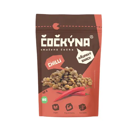 Čočkýna Smažená Čočka Bio 40 g chilli